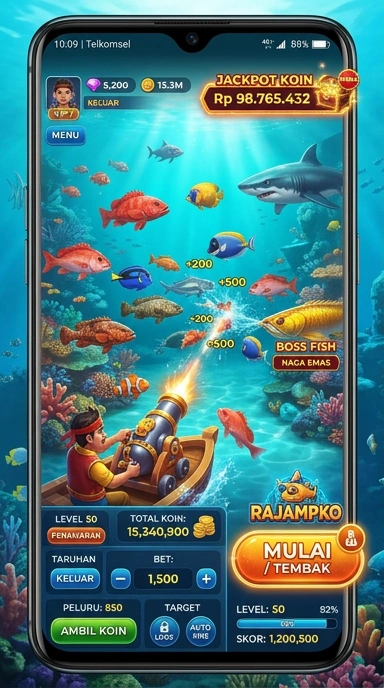 Tampilan antarmuka rajampo yang sederhana dan modern.
